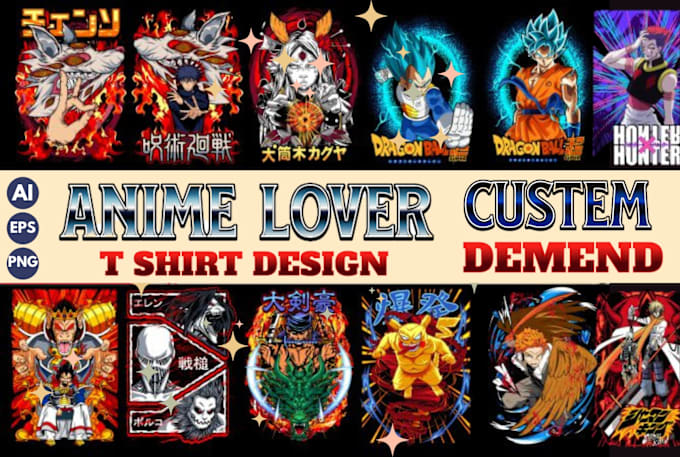 Gig Preview - Create custom  anime, bootleg, and graphic t shirt design