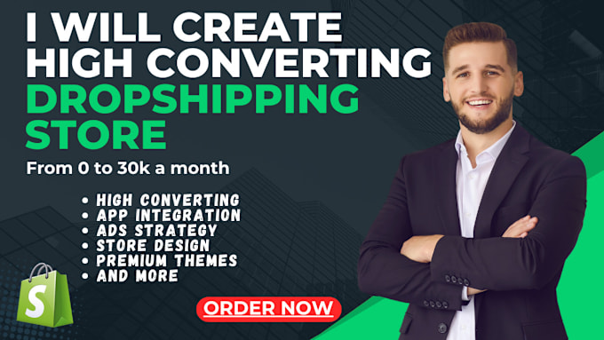 Gig Preview - Create a profitable shopify dropshipping store or website