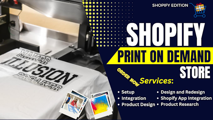 Gig Preview - Design printiful printify print on demand shopify dropshipping website redesign