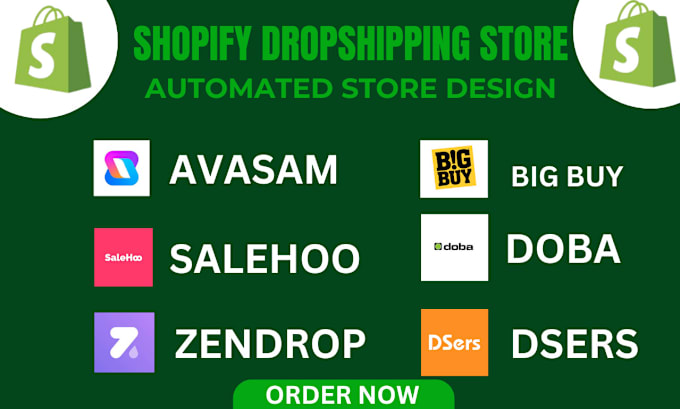 Gig Preview - Create shopify dropshipping store via dsers bigbuy salehoo