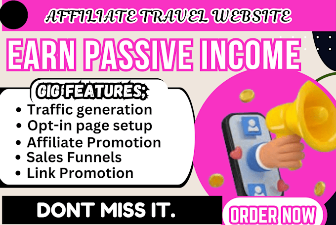 Gig Preview - Provide automated travel affiliate website for passive income