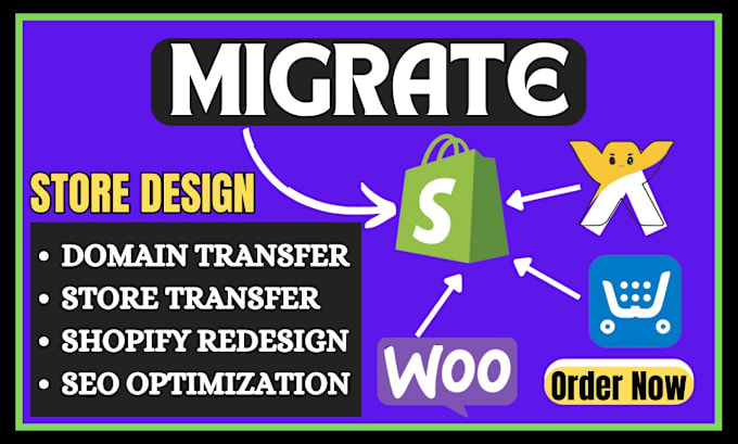 Gig Preview - Migrate worldpress to shopify website migration wix bigcartel woocommerce weebly