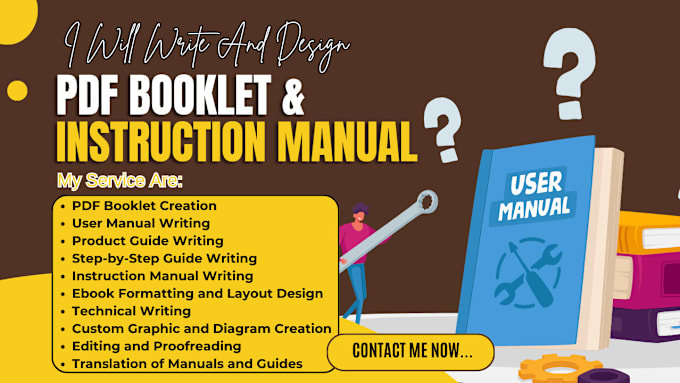 Gig Preview - Write PDF booklet, user manual, product guide, step x step guide manual book