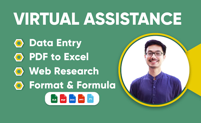 Gig Preview - Be your virtual assistant for data entry, copy paste, vba, formulas or macros