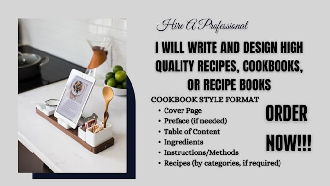 Gig Preview - Write and design high quality recipes, cookbooks, or recipe books