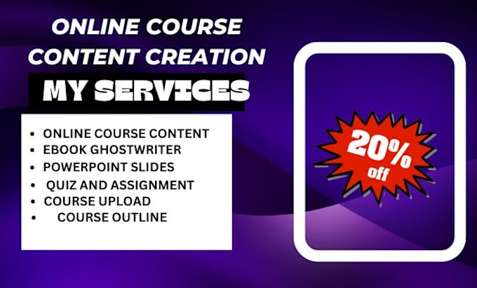 Gig Preview - Online course content course creation masterclass  course upload and curriculum