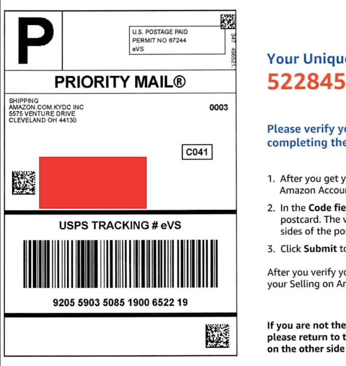 Gig Preview - Provide a unique USA address for the amazon post card verif