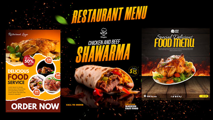 Gig Preview - Design restaurant and food menu, flyer and menu poster