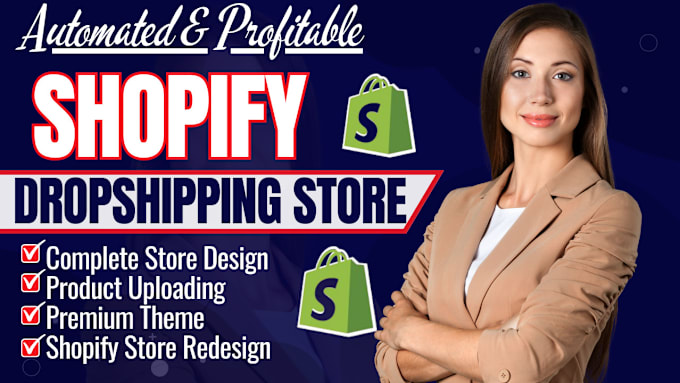 Gig Preview - Shopify print on demand shopify store design, shopify dropshpping website design