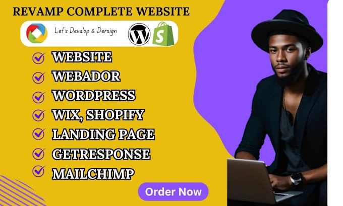 Bestseller - revamp website landing page with webador wordpress wix shopify mailchimp