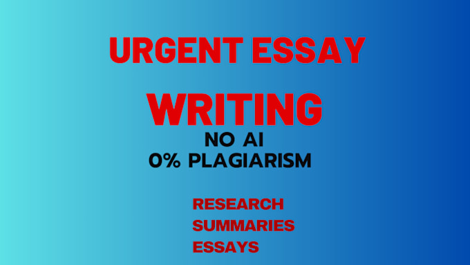 Gig Preview - Do urgent essay writing as your essay writer