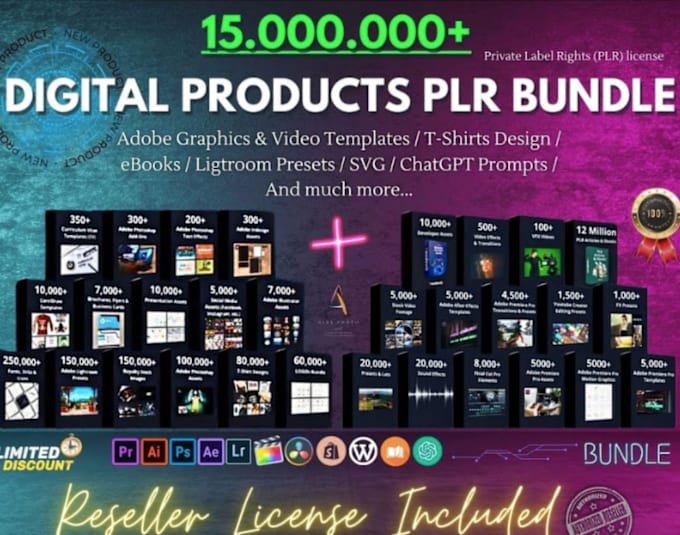 Gig Preview - 15 million digital products