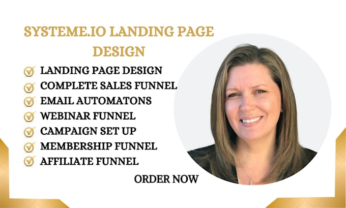 Gig Preview - Design systeme io landing page, sales funnel, kajabi, clickfunnels,kartra,aweber