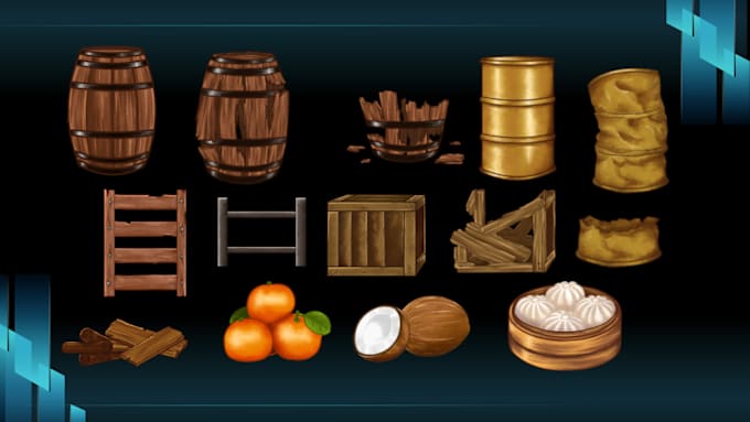 Gig Preview - Create 2d game asset, props, icons, object