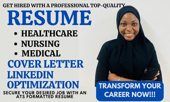 Gig Preview - Write a healthcare, nursing, medical resume, and cover letter with linkedin