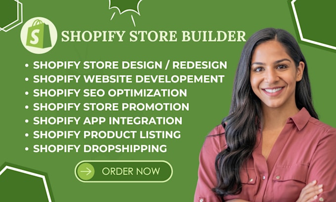 Gig Preview - Design shopify store redesign shopify website setup shopify dropshipping store