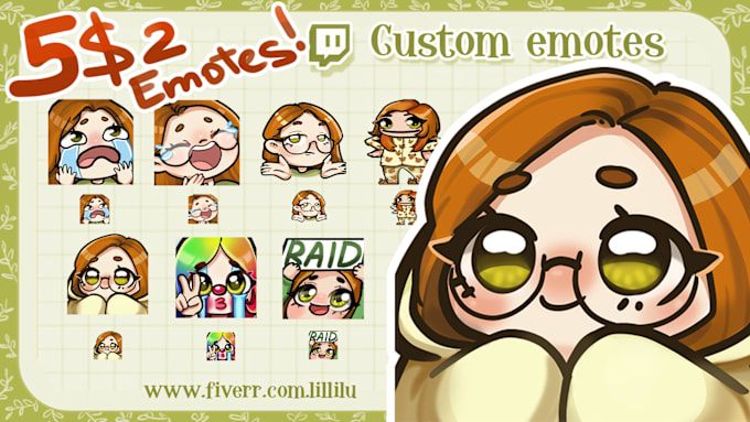 Gig Preview - Create cute custom emotes and badges for you