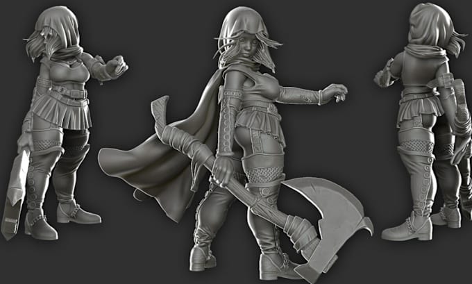 Gig Preview - 3d miniature, 3d sculpt in stl file, warhammer 40k character art sculpture print