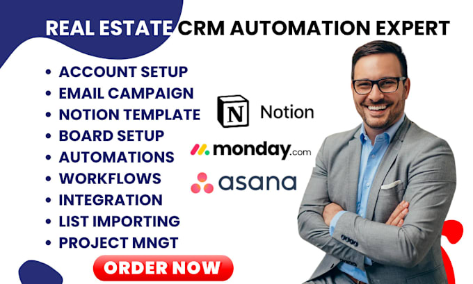 Gig Preview - Setup monday com automation notion template asana project management integration