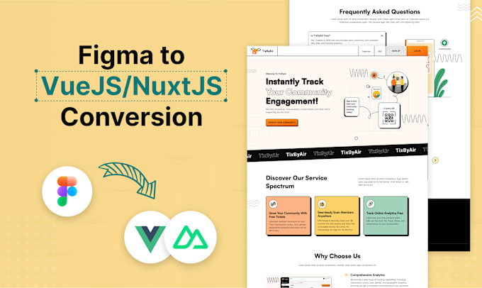 Gig Preview - Our agency will do figma to vuejs, nuxtjs development using tailwind CSS