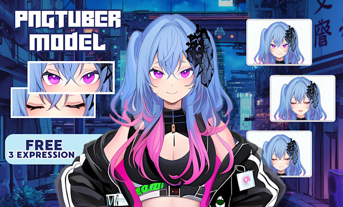 Gig Preview - Draw custom pngtuber streams in vtuber live2d anime art style