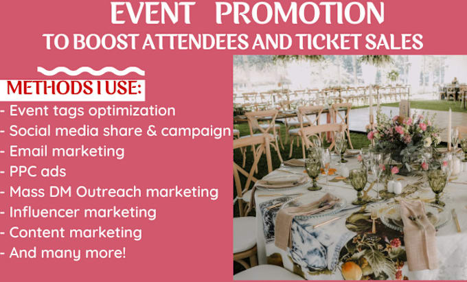 Gig Preview - Promote eventbrite website market event webinar concert to million gain attendee