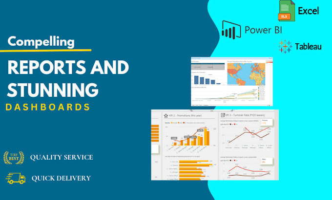 Gig Preview - Create tableau, excel, and power bi dashboards and reports