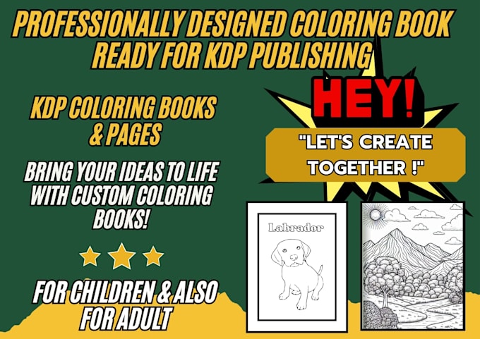 Bestseller - design custom KDP coloring books and unique coloring pages for all ages