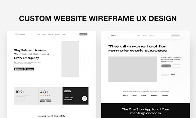 Gig Preview - Design website UX wireframe design layout using figma