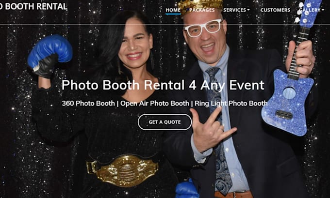 Gig Preview - Create photo booth website, 360 photo booth website with online booking