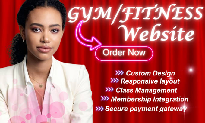 Gig Preview - Gym website fitness website yoga website gym website redesign gym dropshipping