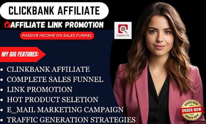 Gig Preview - Promote affiliate marketing cilckbank link promotion sales funnel