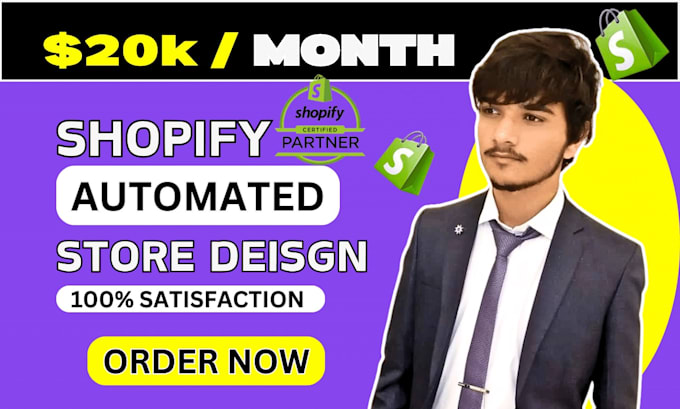 Gig Preview - Create professional automated shopify dropshipping store or shopify website