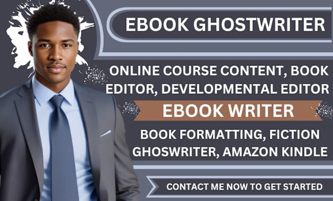 Gig Preview - Ghostwrite ebook, book proofreading, book formatting, amazon KDP or book editing