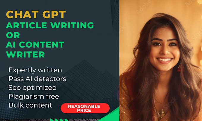 Gig Preview - Be your chat gpt content and article writer