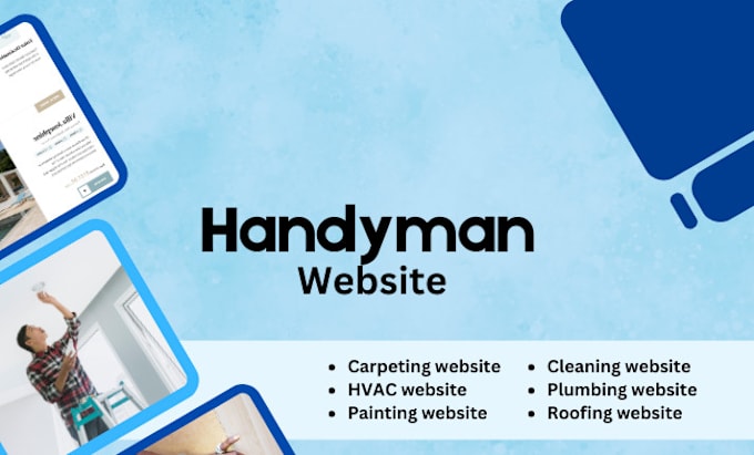 Gig Preview - Build you handyman website cleaning plumbing painting junk removal website