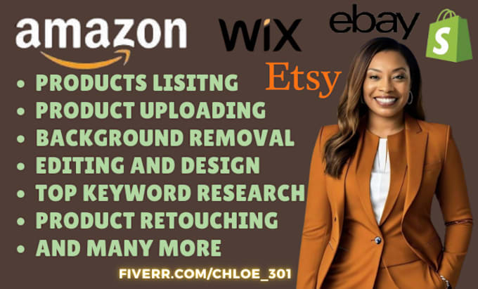 Gig Preview - Do product listing for your shopify etsy, ebay, wix woocommerce and amazon store