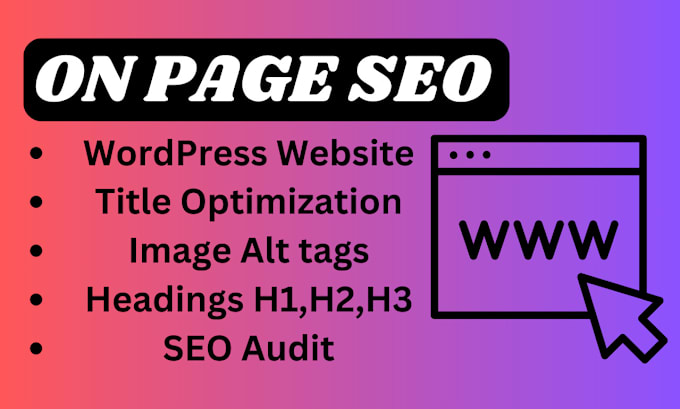 Gig Preview - Do on page SEO for your website