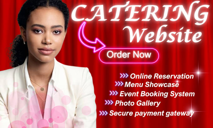 Gig Preview - Catering website restaurant website redesign online food ordering bakery website