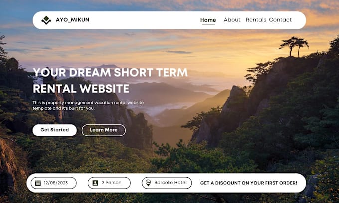 Gig Preview - Build short term rental website, short term website, airbnb booking website