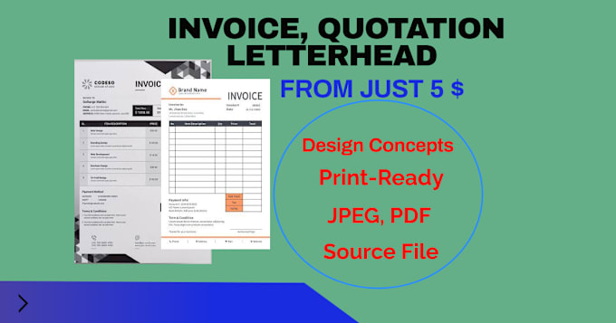 Gig Preview - Create invoice, quotation, price list, order form in excel