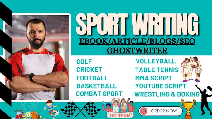 Gig Preview - Do SEO, article, ebook, blog post on any sport, football, tennis, golf, MMA