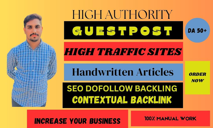 Gig Preview - Write and publish high da guest post with dofollow seo backlinks for google rank