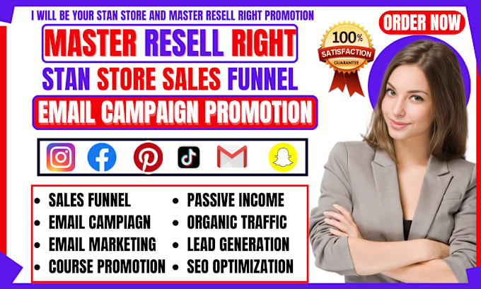 Gig Preview - Promote master resell right etsy shop pinterest shopify stan store sales funnel