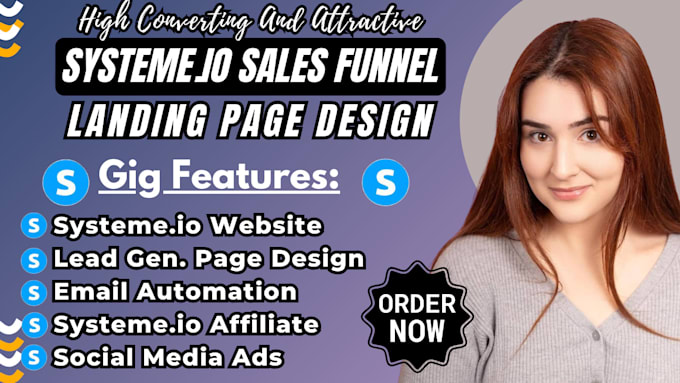 Gig Preview - Build systeme io sales funnel landing page, and systeme io website design