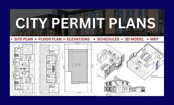 Gig Preview - Draw city permit blueprint for architecture and  mep drawing