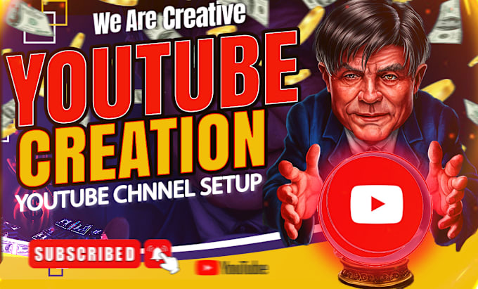 Gig Preview - Create and setup youtube channel, organic promotion or channel monetization