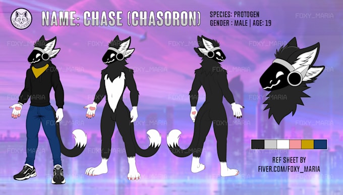 Gig Preview - Draw custom protogen fursona ref sheet