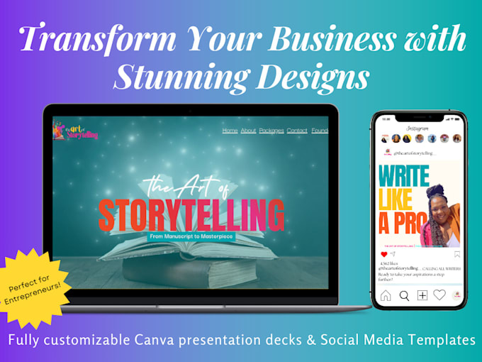 Gig Preview - Customize social media templates and pitch decks for you