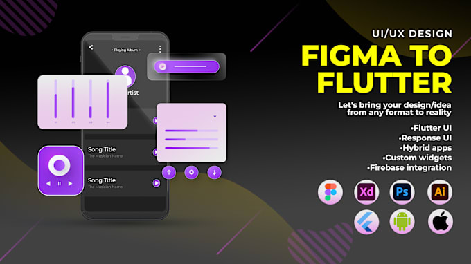 Gig Preview - Do figma to flutter, xd to flutter, psd to flutter conversion